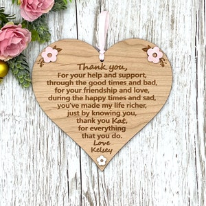 Thank You Gift Personalised Friends Plaque | Best Friend Bestie Gift | Thank You Plaque