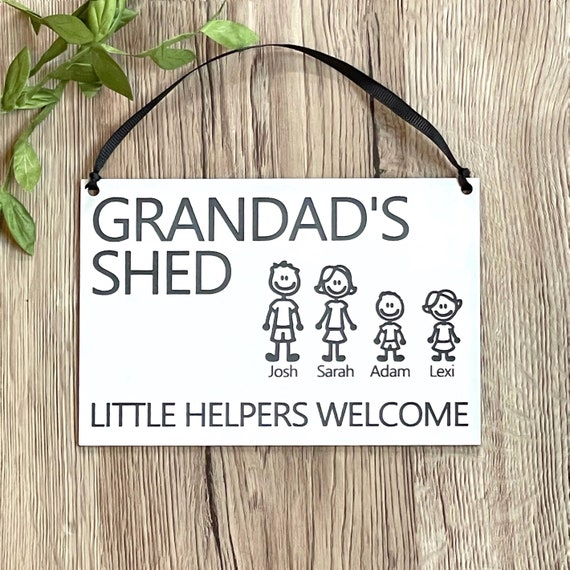 Personalised grandad granny dad father shed sign plate plaque GIFT IDEA 30cx20cm 