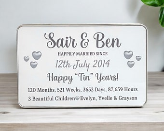 10th Wedding Anniversary Tin | Tin Wedding Anniversary Gift