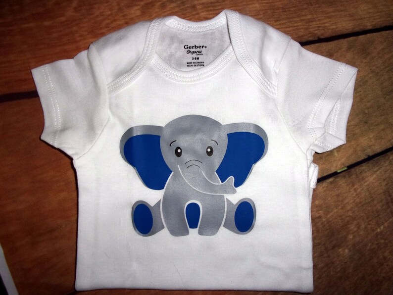 Choice of blue or pink elephant onesie Free US shipping welcome baby gift Personalized gift jumpsuit.Baby shower gift