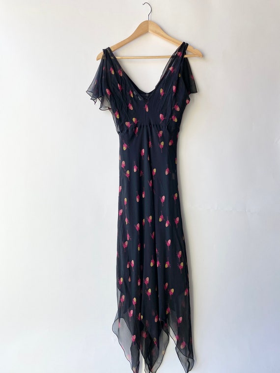 Vintage Betsey Johnson Bias-Cut Silk Geisha Dress