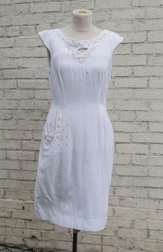 1940s white dress
