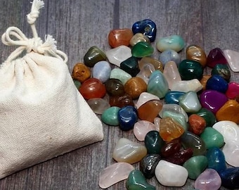 Bag of Mini Crystals - 10 small Stone Crystal Gemstone Mineral Pagan Wicca Wiccan Magic Spell Ritual Real Genuine Natural