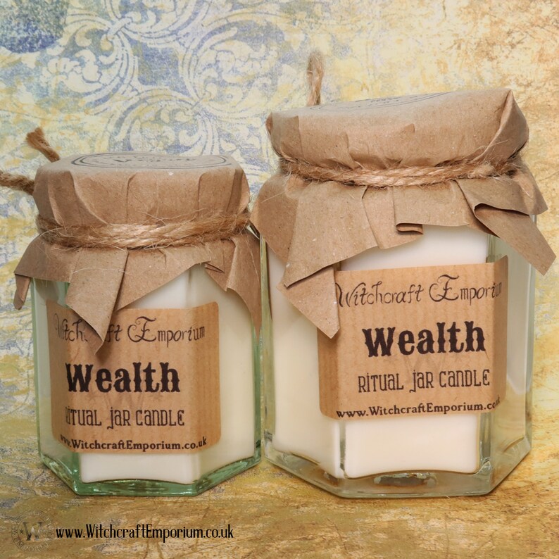 Wealth Ritual Jar Candle Vegan Magic Pagan Wicca Magic Spell Etsy
