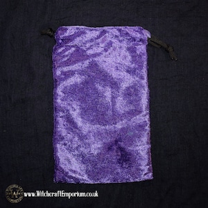 Velours végétalien Violet Tarot Pochette Autel Tissu Divination Rituel Magie Magique Wicca Wiccan Fournitures Païen