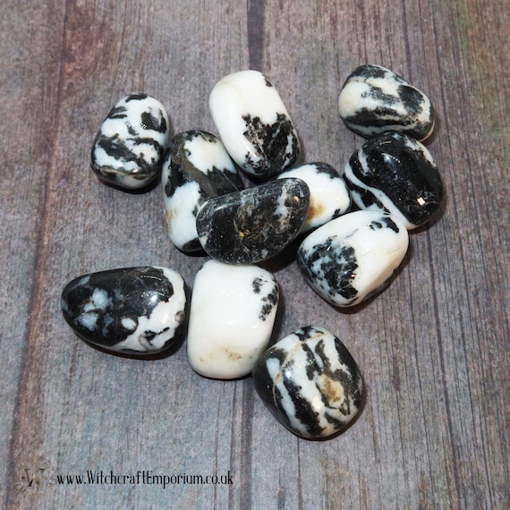 Agate Black Zebra Stone Crystal Gemstone Mineral Pagan Wicca Wiccan Magic Spell Ritual Real Genuine Natural