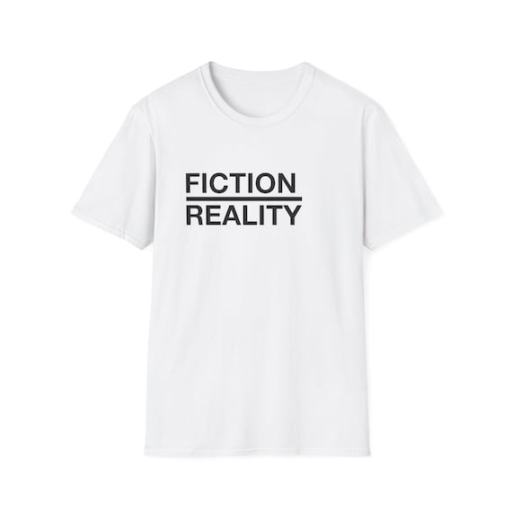 Fiction Over Reality T-Shirt, Minimalist Typography Design for Book Lovers and Writers