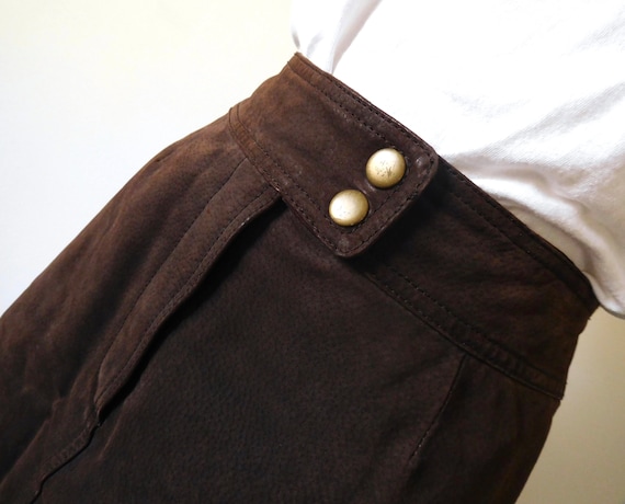 Waist 29  Wilsons Brown Leather Mini Skirt Vintag… - image 6