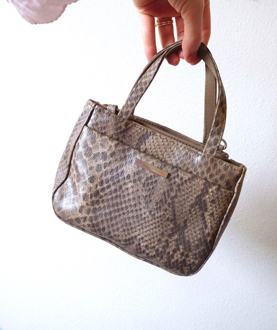 Vintage 1990s Convertible Faux Snake bag Handbag … - image 4