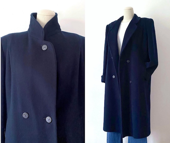 Size MP Wool Overcoat Vintage 1980s 80s 1990s 90s… - image 1