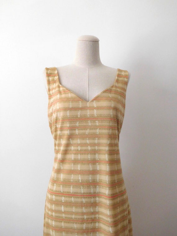 Size M / L Gold and Pink Dress Vintage 1990s 90s … - image 6