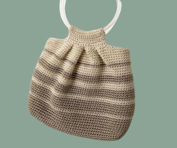 Vintage 1990s Woven Crochet Handbag Lucite Clear … - image 1