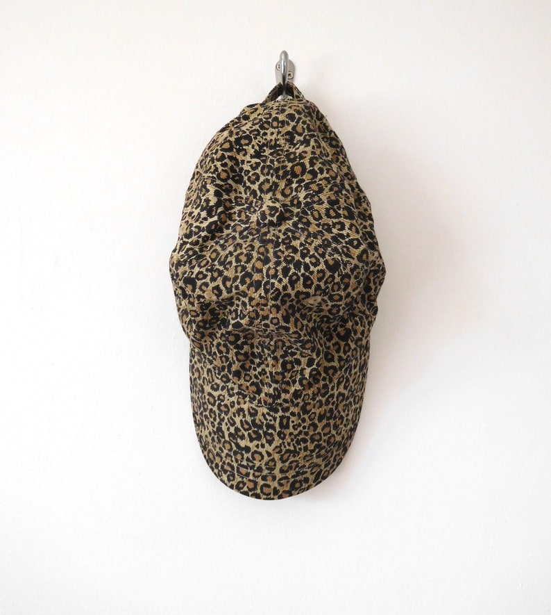 One Size Vintage 1990s Leopard Print Baseball Cap Animal Print Cotton Hat Cheetah Brown Black Neutral Classic Cat Accessory Summer Sun Gift