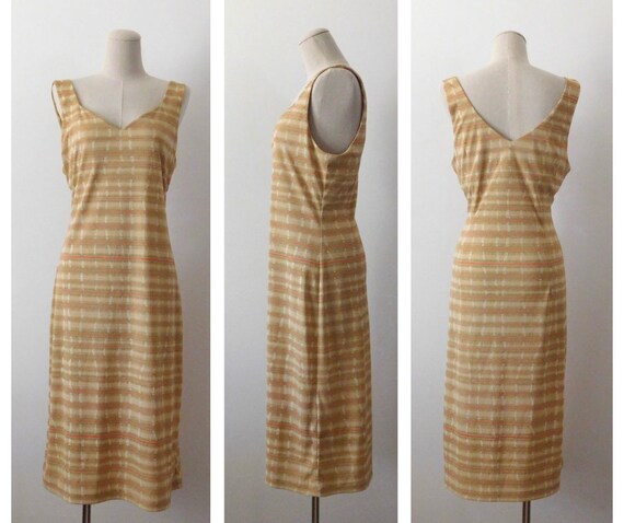 Size M / L Gold and Pink Dress Vintage 1990s 90s … - image 3