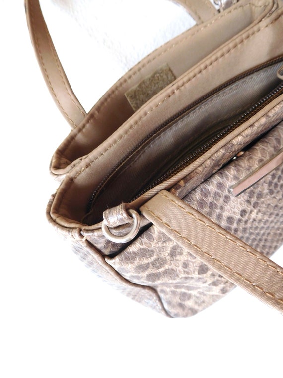 Vintage 1990s Convertible Faux Snake bag Handbag … - image 7