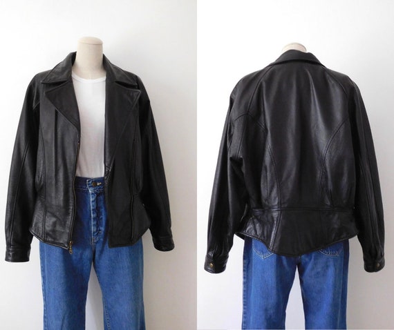 Size M Motorcycle Jacket Vintage 1990s 90s Leathe… - image 6