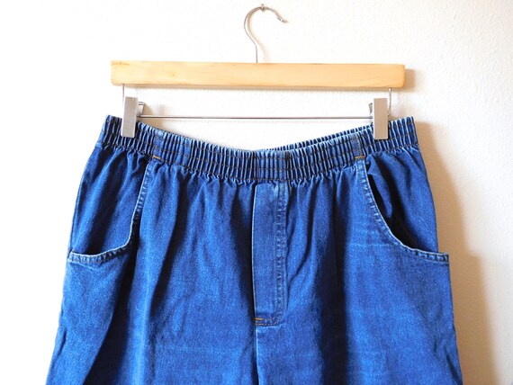 Waist 31 Elastic Waistband Chambray Denim Vintage 1990s Cabin Etsy