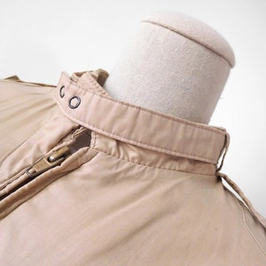 Size M Lightweight Bomber Jacket Vintage 1980s 80s Classic Iconic Beige Khaki Zip Front Coat Windbreaker Aberdeen image 7