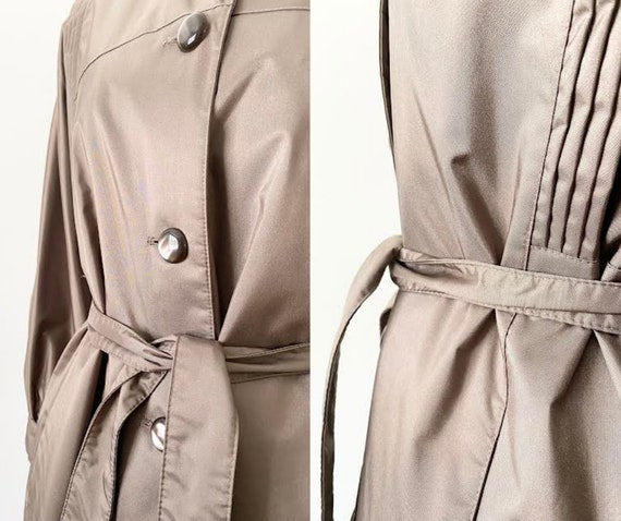 Size SP Dove Taupe Trench Coat Vintage 1980s 80s … - image 4