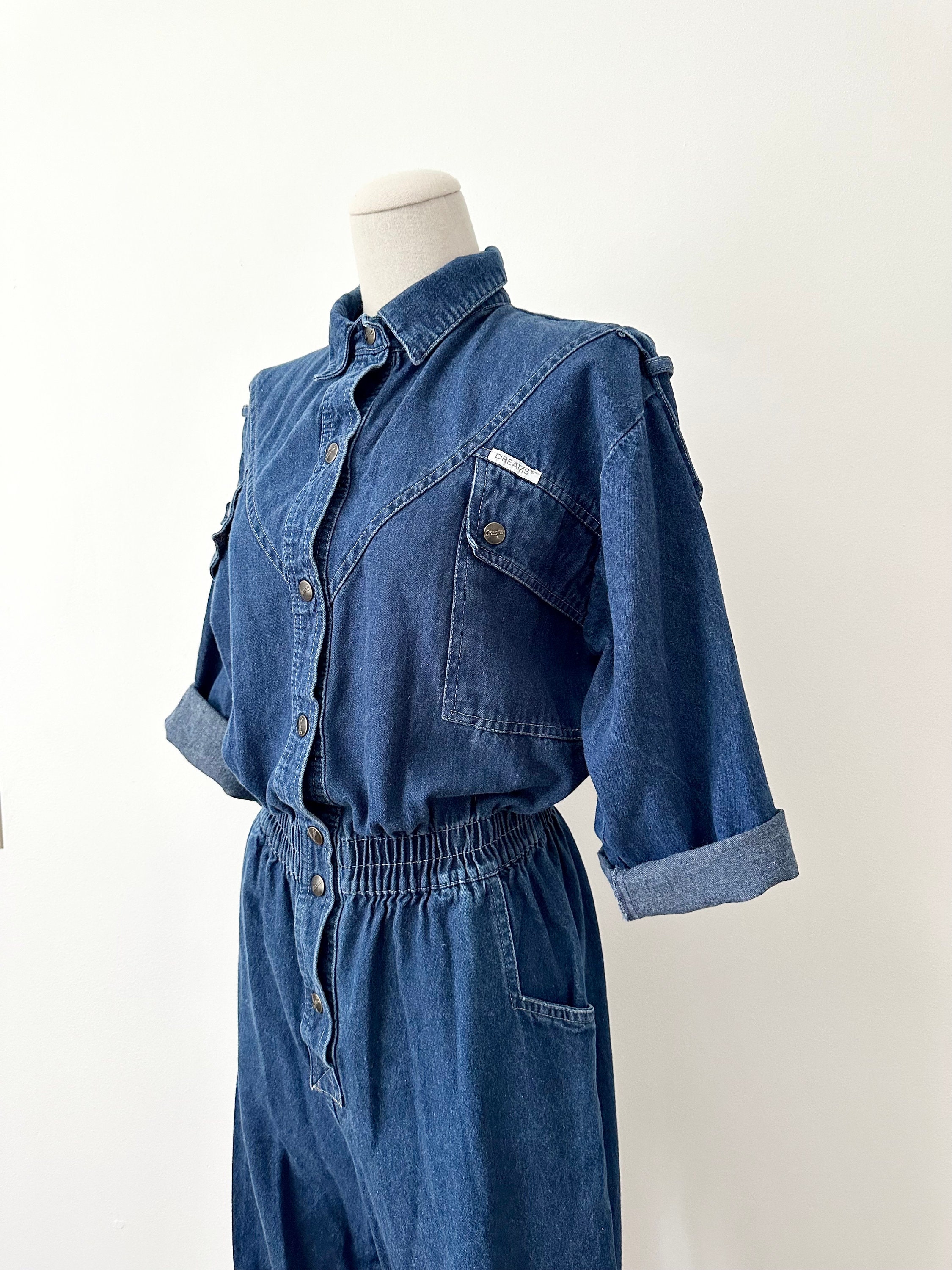 Tall Indigo Blue Wash Backless Stretch Denim Jumpsuit