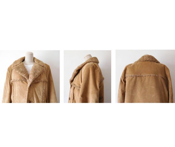 Size L / XL Shearling and Velvet Jacket Vintage 1… - image 7