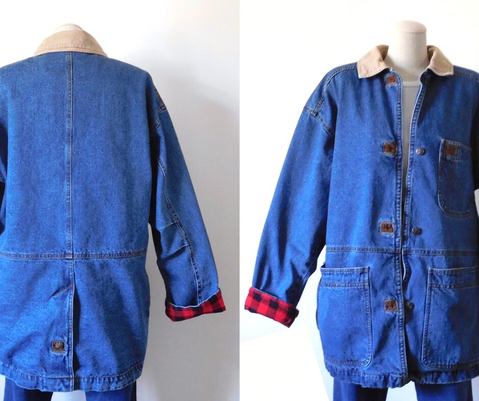 Size M Denim Flannel Corduroy Jacket Vintage 1980s 80s 1990s | Etsy