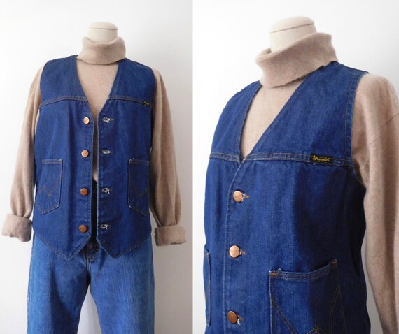 wrangler denim vest