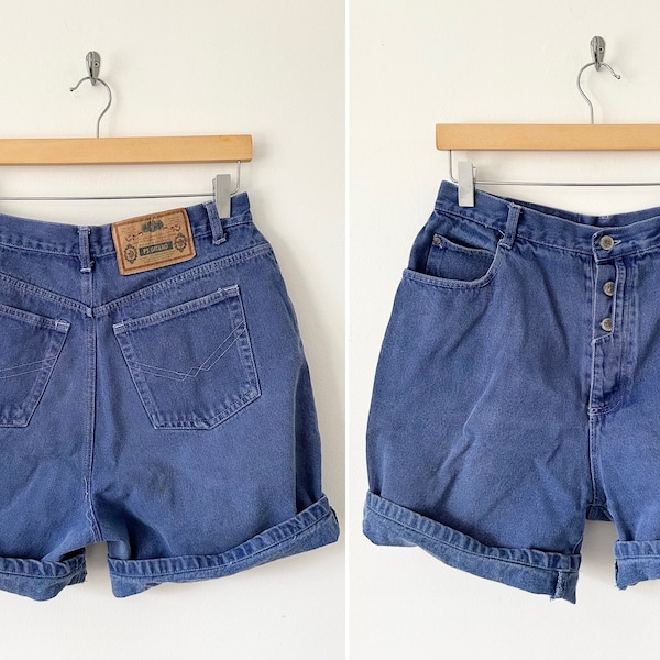 Waist 29 Gitano Denim Shorts Vintage 1990s 90s High waisted High rise Mom jeans Medium wash Iconic Cotton Jean Shorts Button Fly