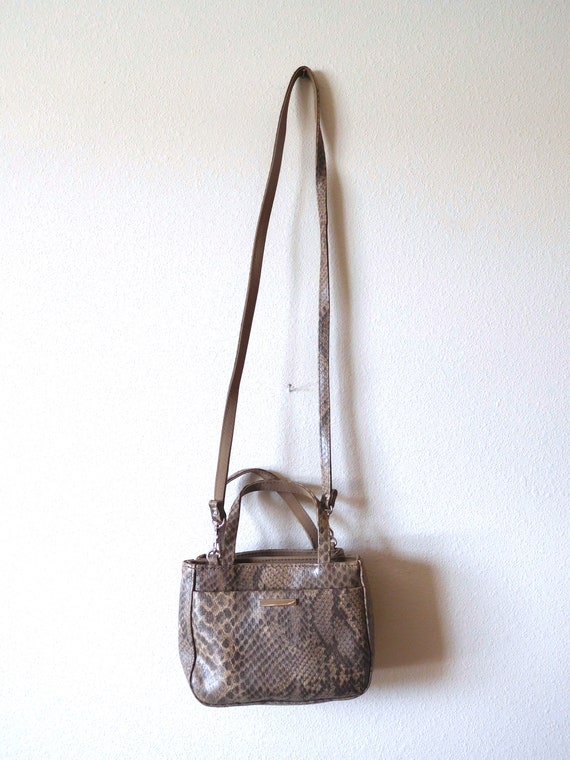 Vintage 1990s Convertible Faux Snake bag Handbag … - image 3