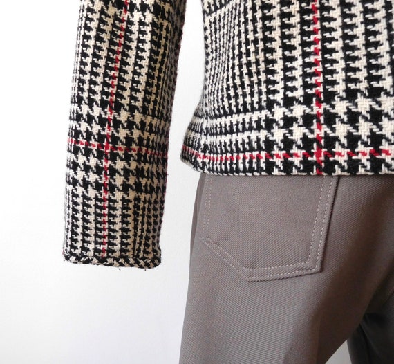 Size M Wool Herringbone Blazer Vintage 1990s 90s … - image 9