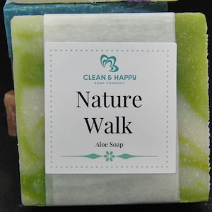 Handmade &quot;Nature Walk&quot; Aloe Vera Soap by Clean & Happy (1 bar of soap)