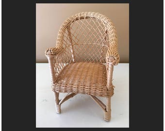 Miniature Wicker Doll Bear Chair Collections Collectible present decoration gift