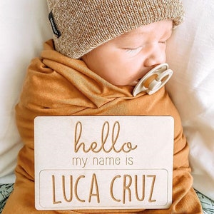 Hello My Name Is Tag Hospital Sign Newborn Announcement Newborn Name Tag Baby Name Sign Birth Announcement  Baby Announcement