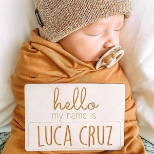 Hello My Name Is Tag Hospital Sign Newborn Announcement Newborn Name Tag Baby Name Sign Birth Announcement  Baby Announcement