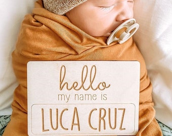 Hello My Name Is Tag Hospital Sign Newborn Announcement Newborn Name Tag Baby Name Sign Birth Announcement  Baby Announcement