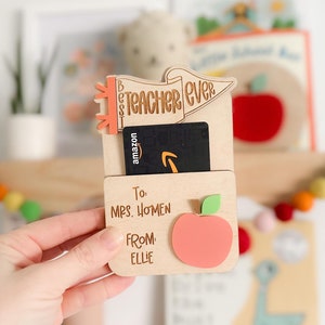 Personalized Teacher Gift Card Holder, Wood Appreciation Gift