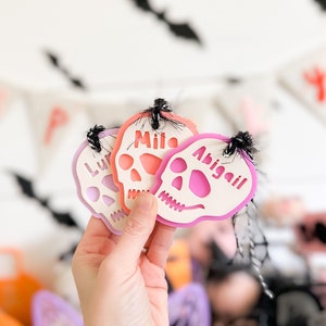 Skull Tag Boo Basket Tag Halloween Tag