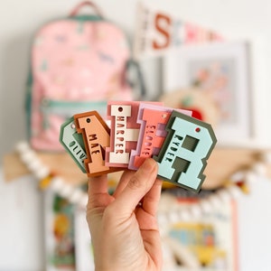 Varsity Letter Tag Bag Tag Acrylic Bag Tag Keychain