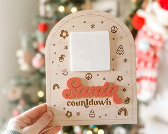 Retro Santa Countdown Days until Christmas Sign Christmas Countdown Sleeps Until Christmas Sign  Sleeps until Santa Sign