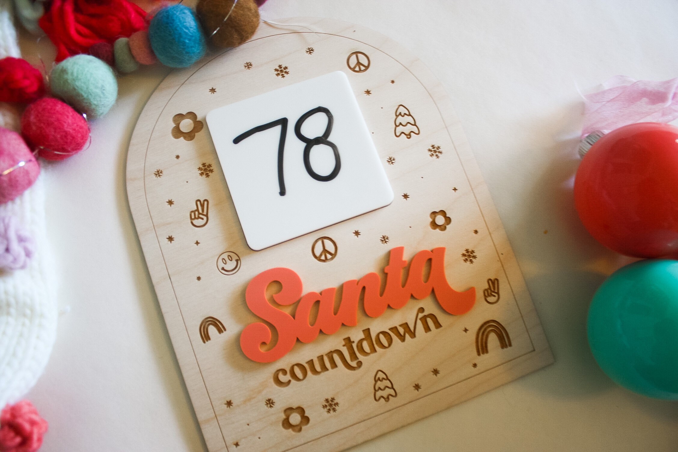 Retro Santa Countdown Days Until Christmas Sign Christmas - Etsy