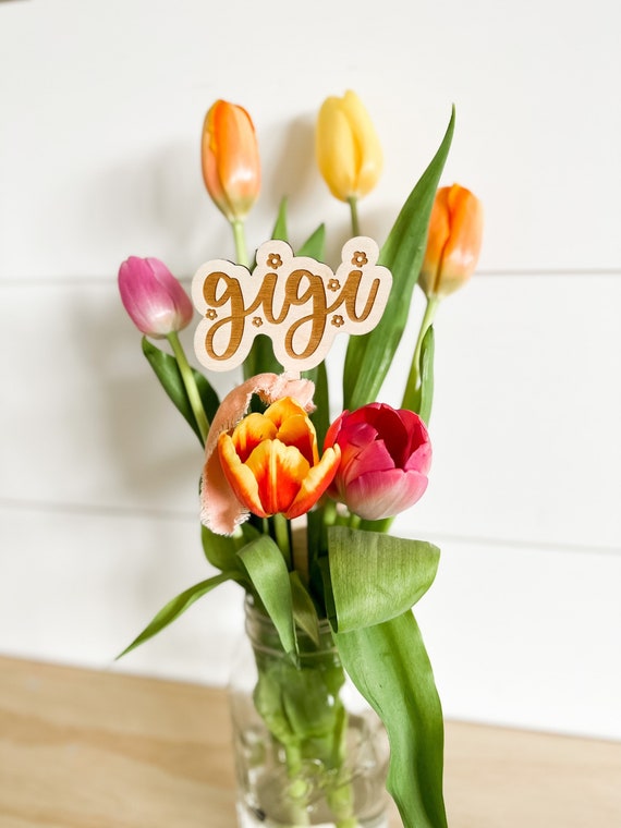 Personalized Mothers Day Floral Bouquet Sticks 