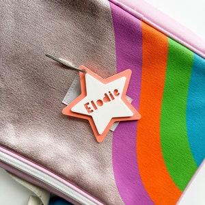 Star Bag Tag 3D KeyChain Acrylic Name Tag Bag Tag Luggage Tag Diaper Bag Tag Lunch Box Tag Backpack Tags Kids Tag