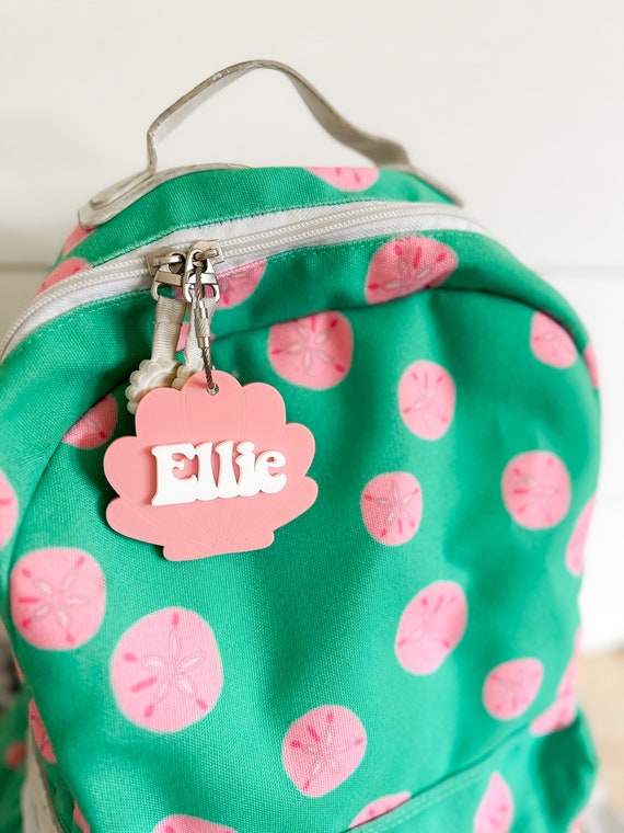 Seashell Bag Tag Mermaid Keychain 3D KeyChain Acrylic Name Tag Bag Tag Luggage Tag Diaper Bag Tag Lunch Box Tag Backpack Tags Kids Tag