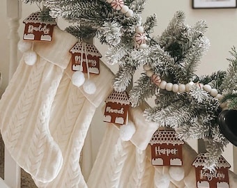 Personalized Gingerbread House Tag Stocking Tag Christmas Stocking Tag Ornaments Gift Tag