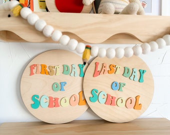 First/Last Day Of School Round Sign Mini School Grade Sign School Signs School Picture Props Preschool Sign Kindergarten Sign