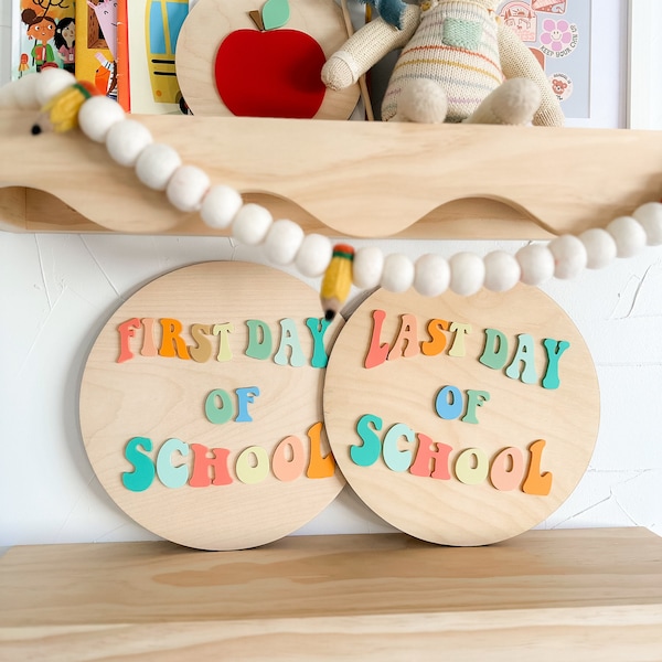 First/Last Day Of School Round Sign Mini School Grade Sign School Signs School Picture Props Preschool Sign Kindergarten Sign