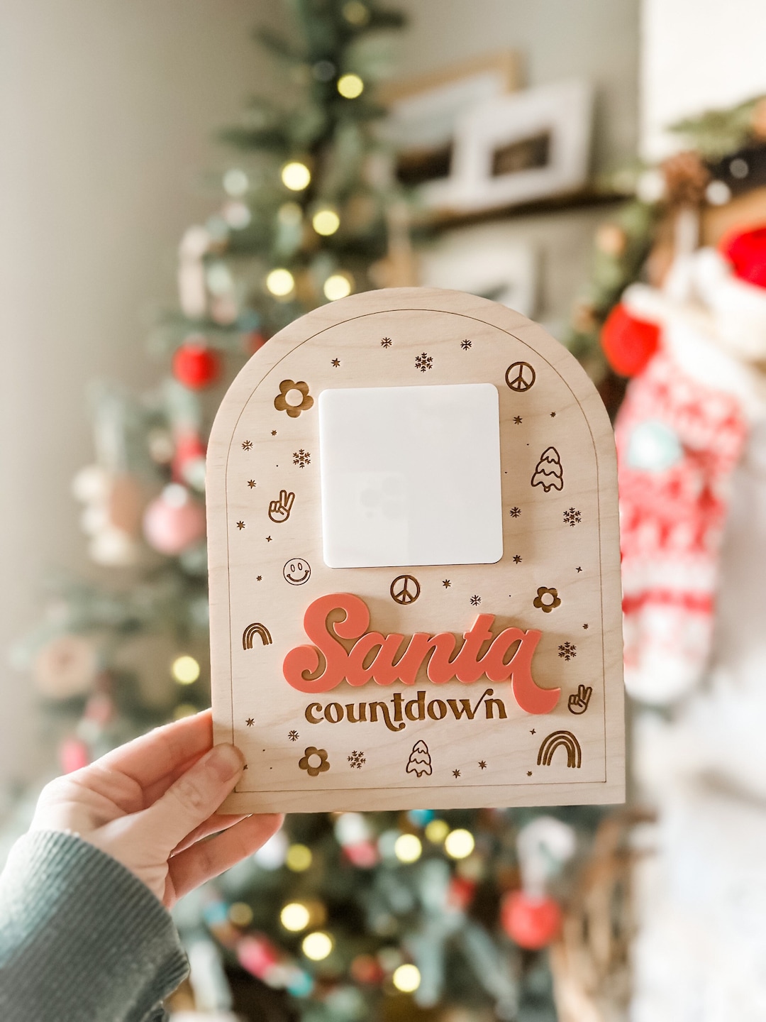 Retro Santa Countdown Days Until Christmas Sign Christmas Countdown