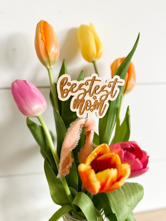 Bestest Mom Floral Bouquet Sticks Mothers Day Floral Bouquet Sticks 