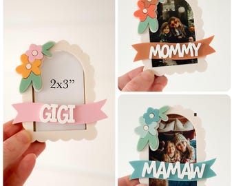 Mother's Day Photo Frame Magnet, Wood Acrylic Layered Design