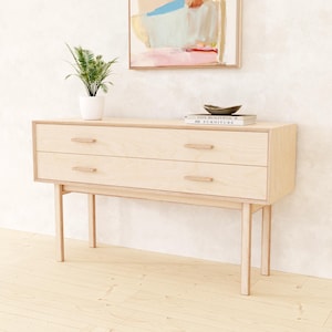 Wooden Console Table with Storage Drawers, Entryway Organiser, Hallway, Sideboard Cabinet, handmade bespoke birch plywood, chest of drawers